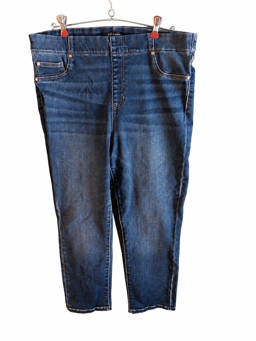 Liverpool Los Angeles Jeggings Women Size 14/32 Dark Wash Stretch  Crop Ankle - Picture 2 of 7